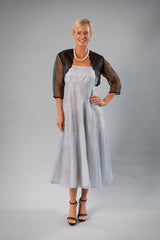 Tea Length Dress - Silver for the Mother of the Bride / Groom