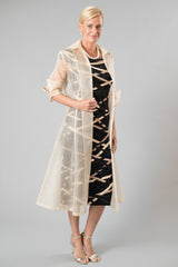 Organza Coat Plain - Gold for the Mother of the Bride / Groom