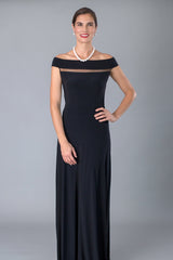 Black Floor Length Off the Shoulder Gown for the Mother of the Bride / Groom 