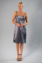Cocktail Organza Wrap Dress - Gunmetal for the Mother of the Bride / Groom