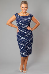 Ribbon Dress - Navy + Silver for the Mother of the Bride / Groom
