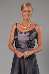 Organza Classic Wrap Shirt - Gunmetal for the Mother of the Bride / Groom