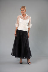 Organza Classic Wrap Shirt - Ivory for the Mother of the Bride / Groom