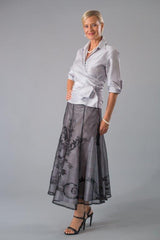 Lace Applique Skirt - Black + Silver for the Mother of the Bride / Groom