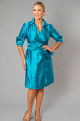 Cocktail Wrap Dress - Teal for the Mother of the Bride / Groom